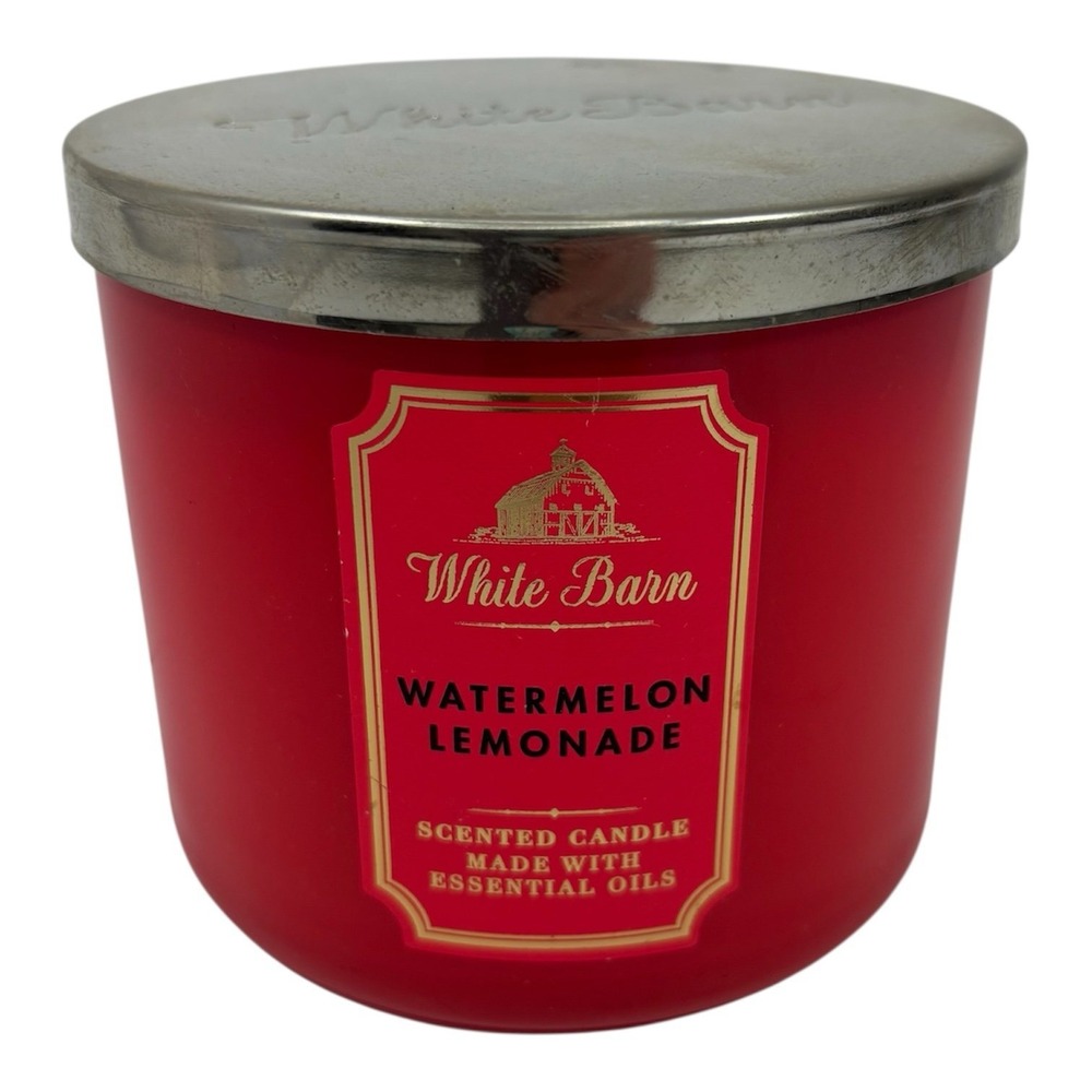 Bath & Body Works White Barn Watermelon Lemonade 3-Wick Candle 14.5oz New